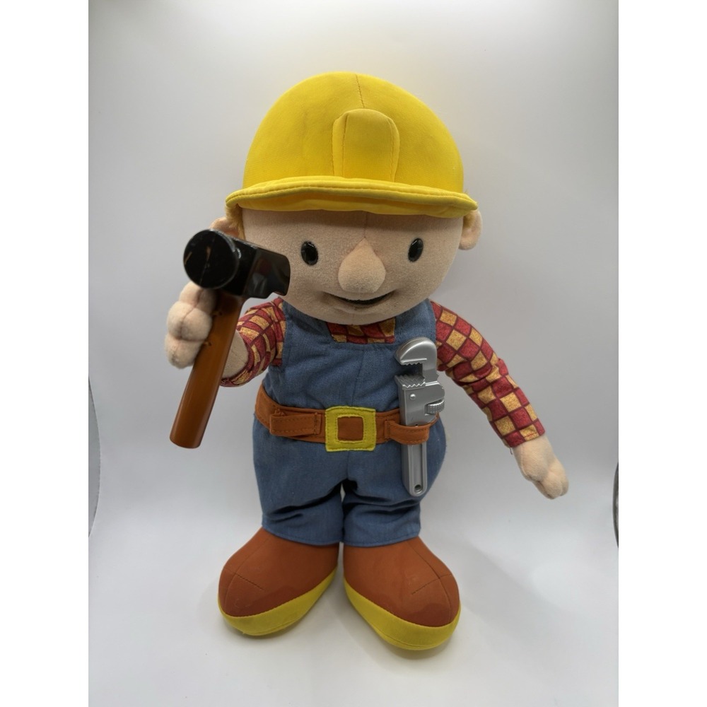 2001 Bob the Builder Talking Plush Doll Playskool Hasbro 14" Works #35421